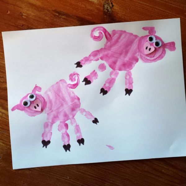 Manualidades con animales divertidos y cerdos para niños