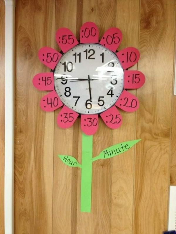 Simple Clock Craft For Kids To Tell About Time Flower Clock