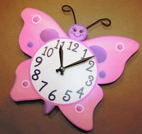 Simple Clock Craft For Kids To Tell About Time Butterfly Wall Clock