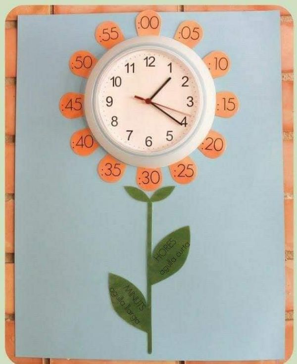 Simple Clock Craft For Kids To Tell About Time Flower Digital Clock