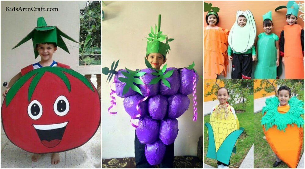 Fruit & Vegetable Costumes for Kids - Homemade Fancy Dresses - Kids Art &  Craft