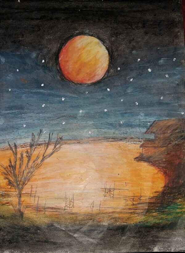 Drawing &amp; Painting Ideas for Kids During this Pandemic A Calming Night Scene