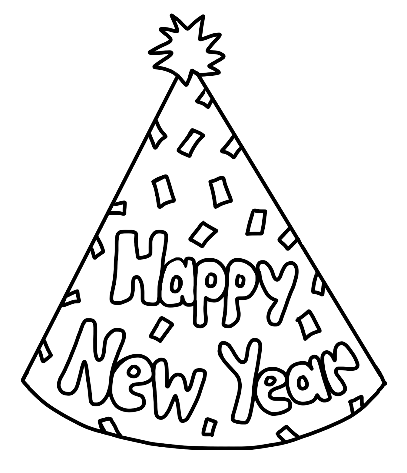 New Year Party Cap Coloring Idea