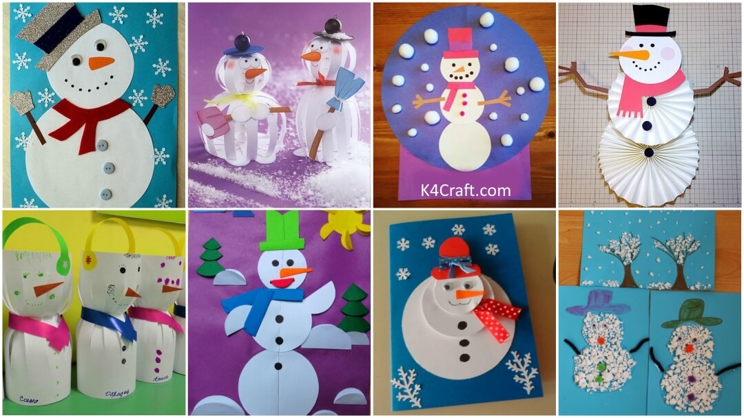 Easy Paper Snowman Crafts for Kids