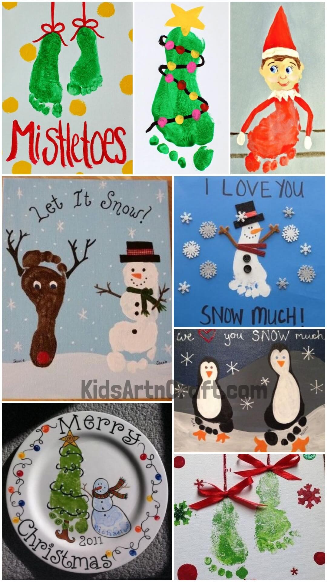 Christmas Footprint Crafts for Kids