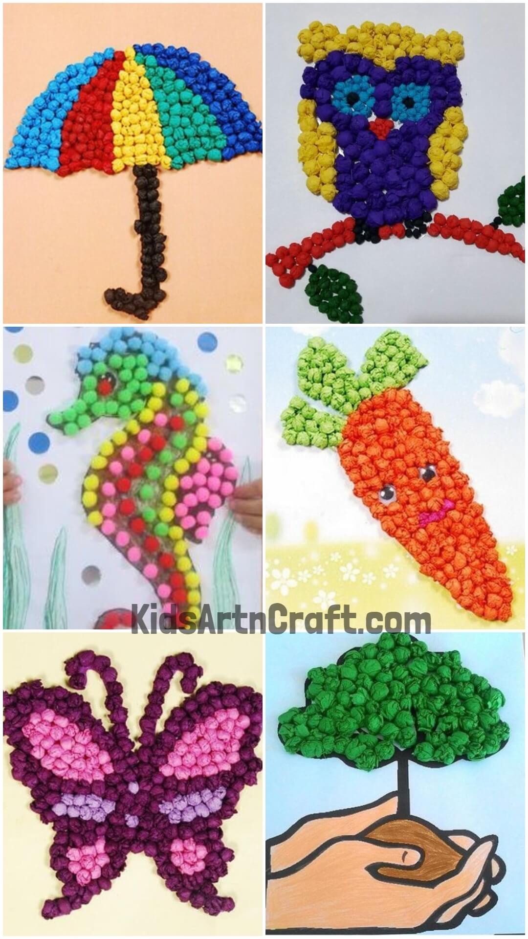 Crumpled Paper Crafts for Kids