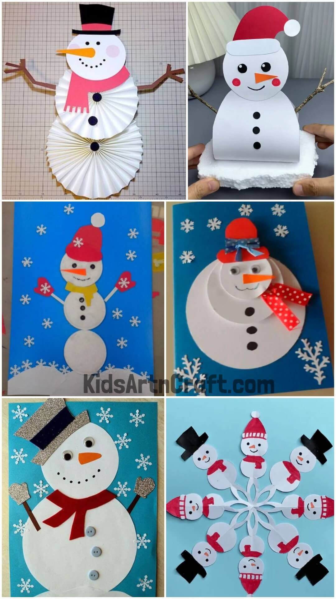 Paper Snowman Crafts For Kids