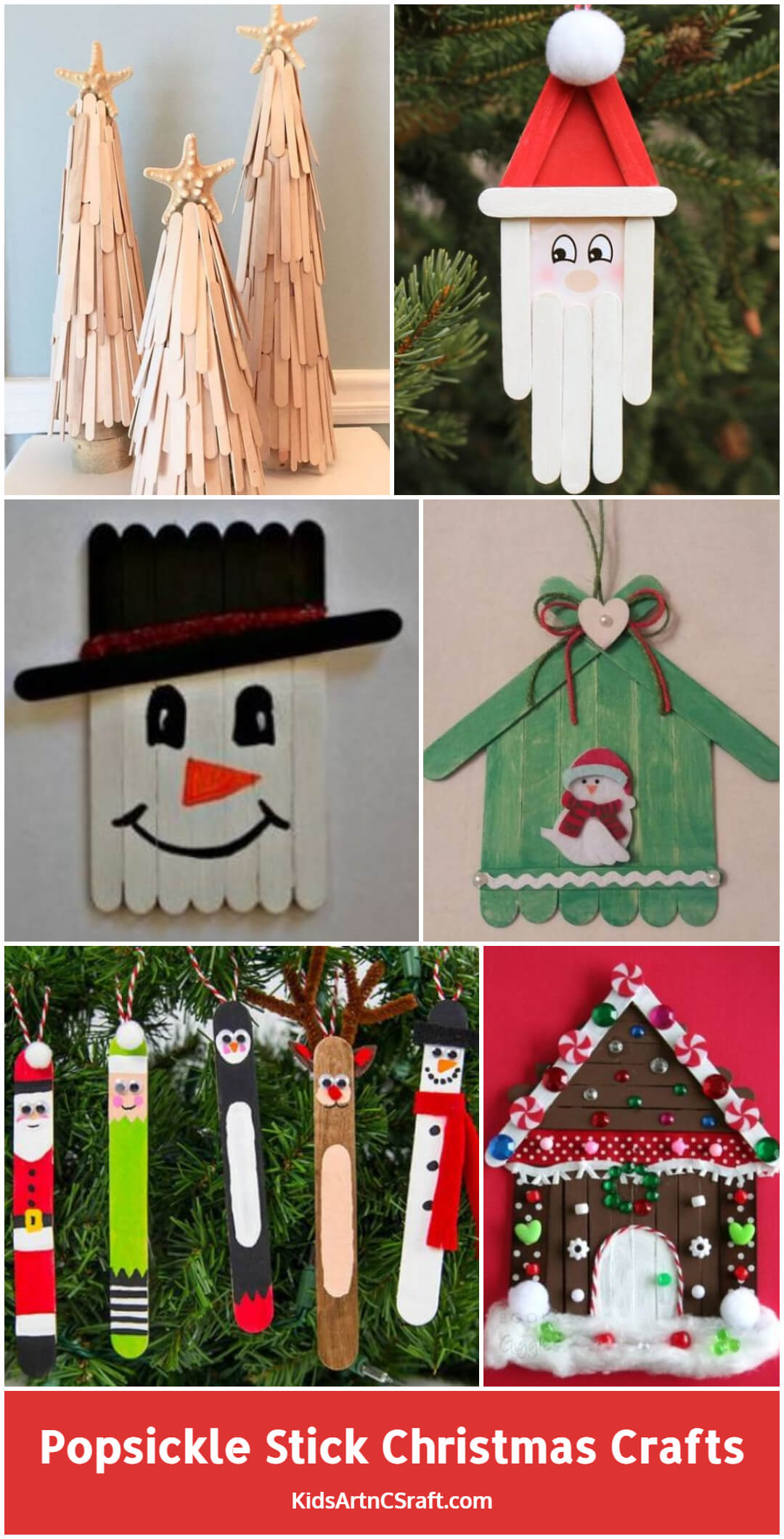 Easy Popsicle Stick Christmas Crafts for Kids - Winter Crafts