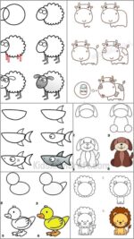 Easy Animals to Draw with Step by Step Tutorials - Kids Art & Craft