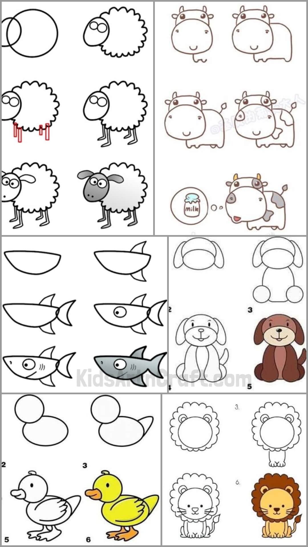 Easy Animals to Draw with Step by Step Tutorials