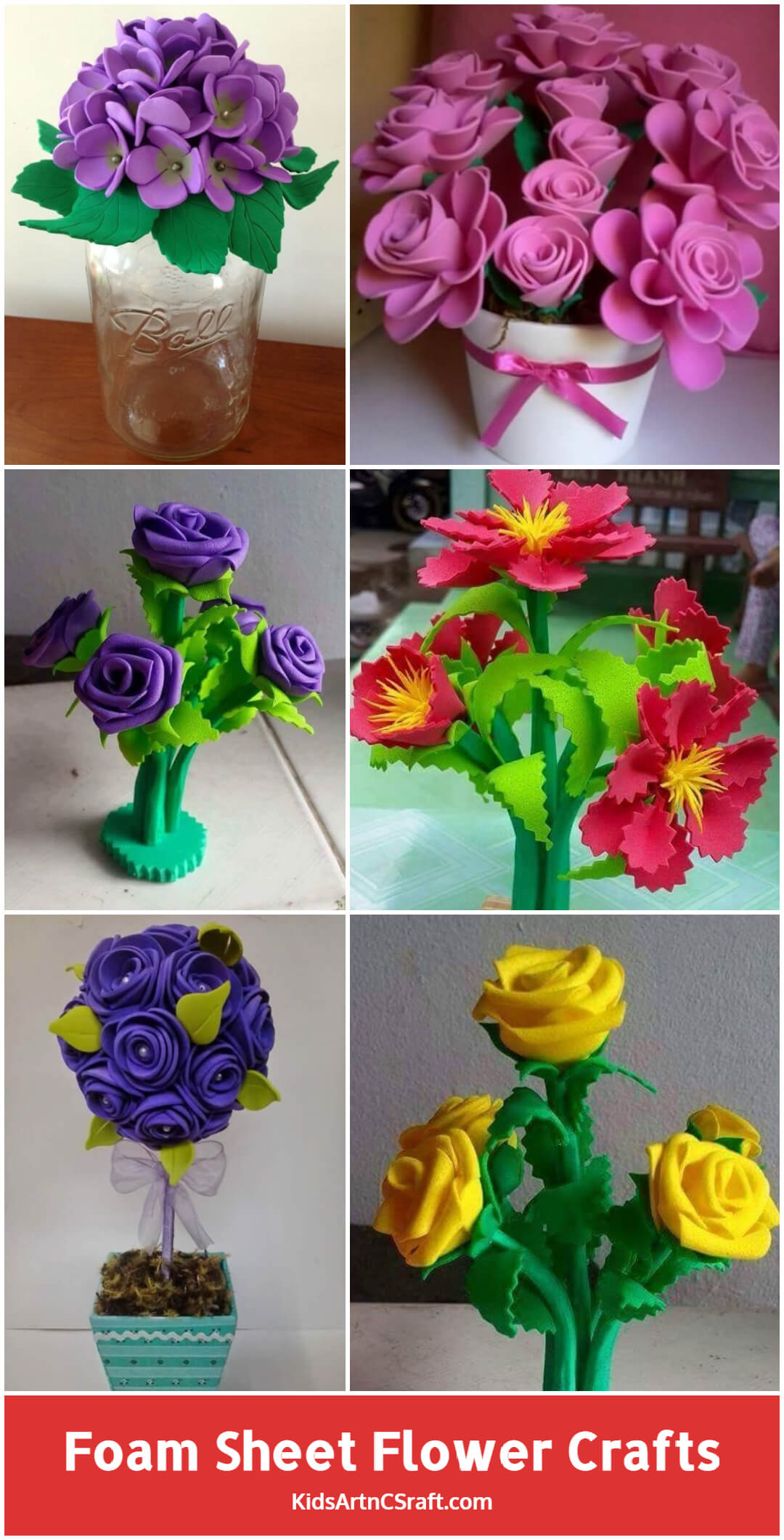 DIY Foam Sheet Flowers Craft Ideas for Spring