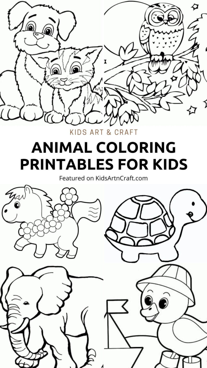 Animal Coloring Printables for Kids - Kids Art & Craft