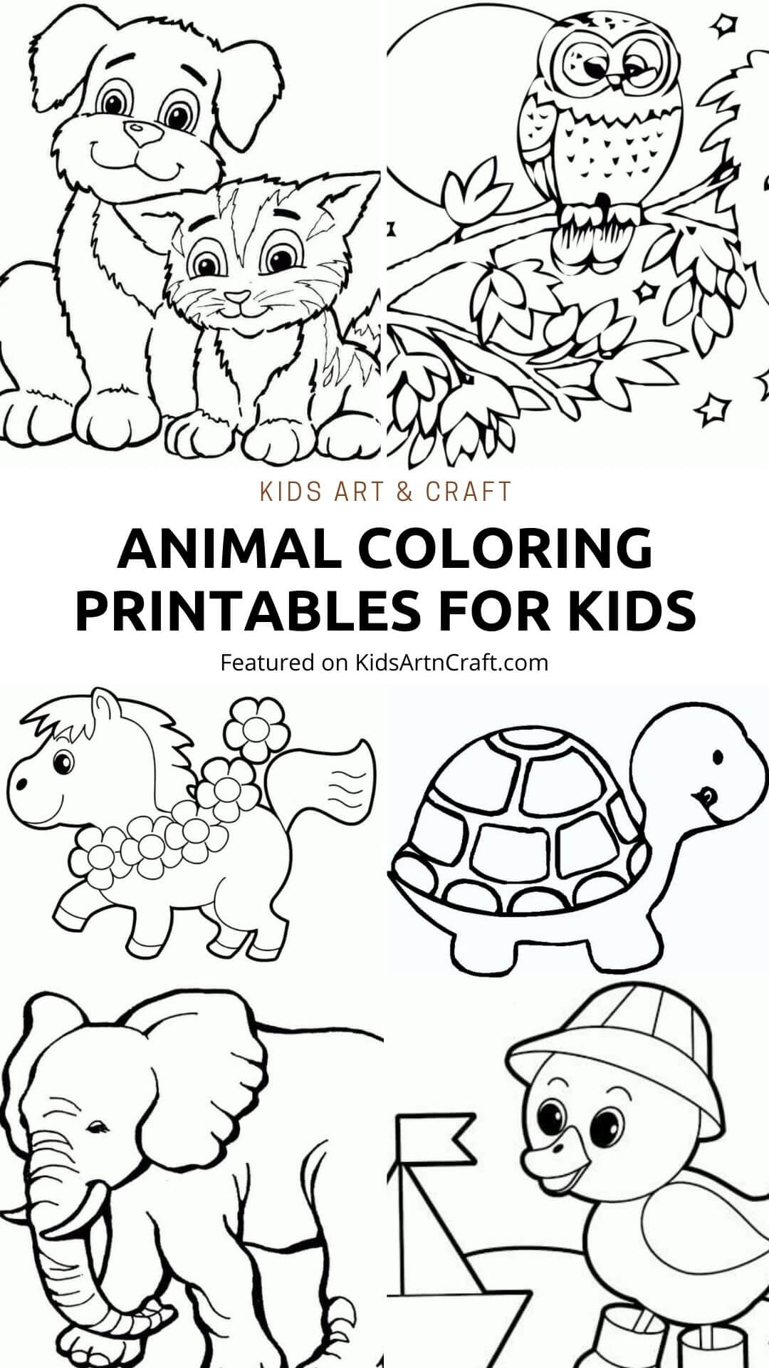Animal Coloring Printables for Kids - Kids Art & Craft
