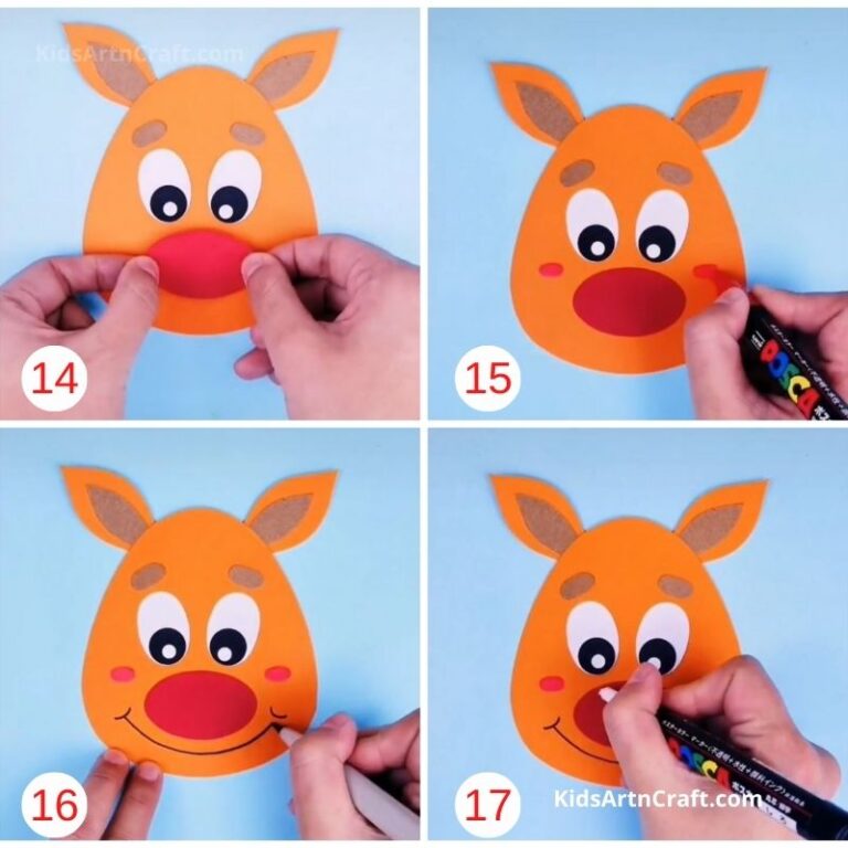 How to Make Paper Reindeer - Step by Step Instructions - Kids Art & Craft