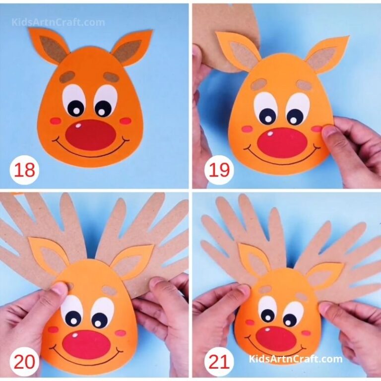 How to Make Paper Reindeer - Step by Step Instructions - Kids Art & Craft