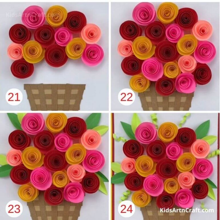 How to Make Paper Flower Bouquet - Step by Step Instructions - Kids Art ...
