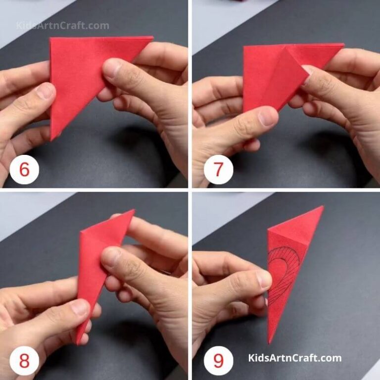 How to cut a circle of paper hearts Step by Step Instructions Kids