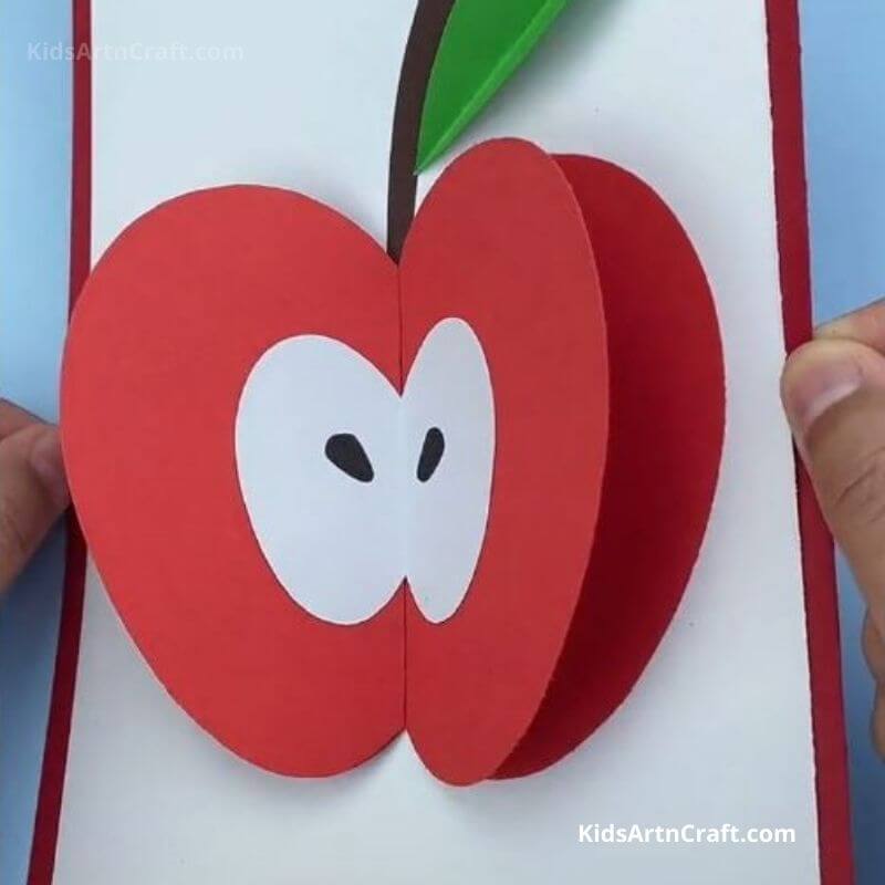 How to Make 3D Apple Paper Card for Sister Step by Step Instructions Easy Tutorial