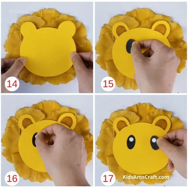 How to Make Bear Face with Paper and Flower Petals Step by Step Instructions Easy Tutorial