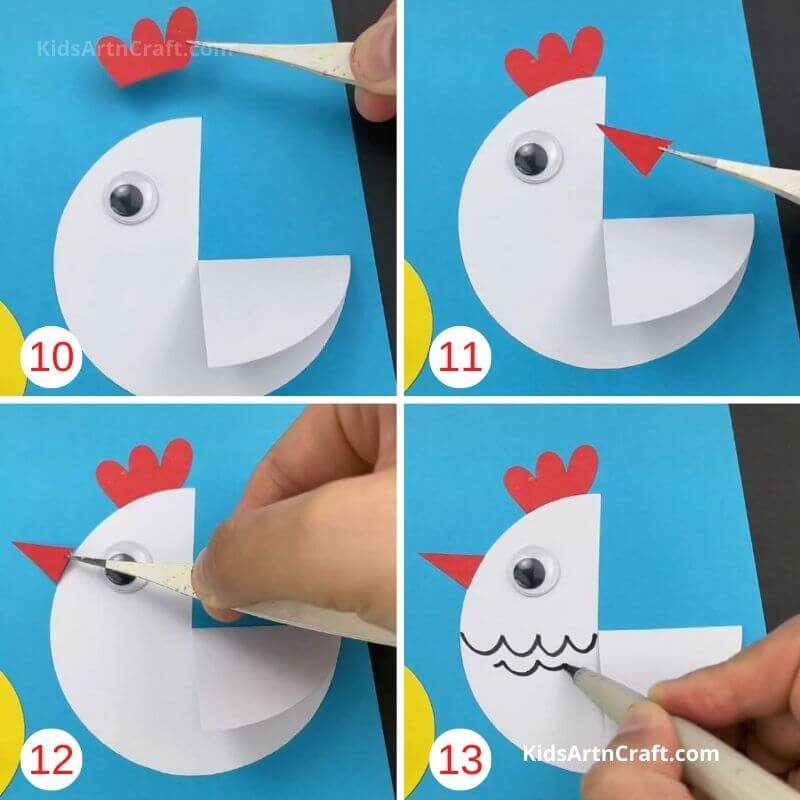 How to Make Paper Circle Hen and Chick Craft Step by Step Instructions Easy Tutorial