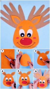 How to Make Paper Reindeer - Step by Step Instructions - Kids Art & Craft