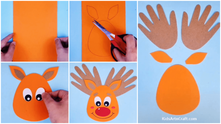 How to Make Paper Reindeer - Step by Step Instructions - Kids Art & Craft