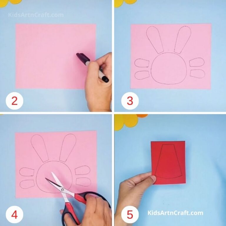 How to Make Paper Bunny Step by Step Instructions Easy Tutorial - Kids ...