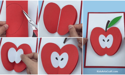 How to Make 3D Apple Paper Card - Step by Step Instructions
