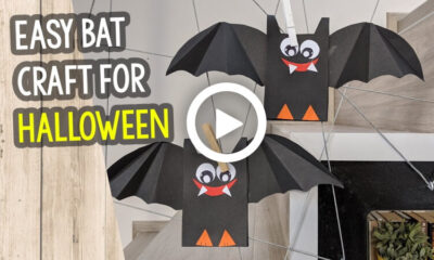 Easy paper Bat for Halloween Decoration