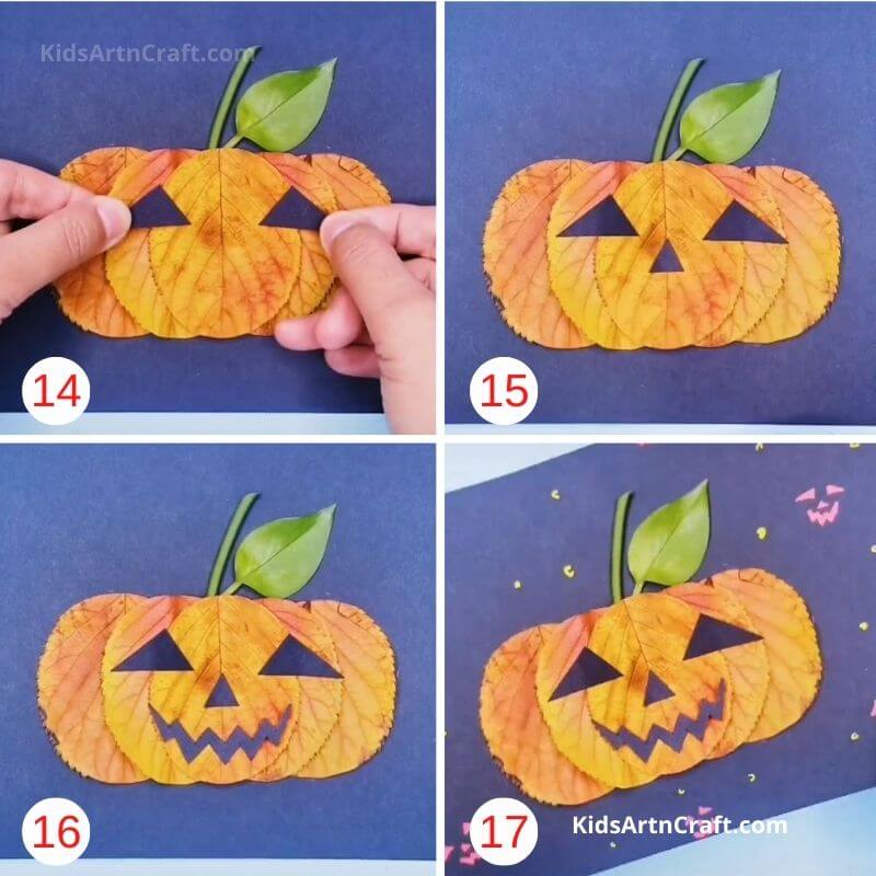Easy to make Pumpkin Craft with Fall Leaves Step by Step Instructions Easy Tutorial