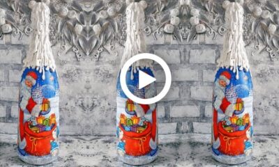 How to make a Christmas Bottle Decoration