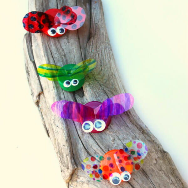 Summer Crafts Ideas For Kids Bottlecap bugs