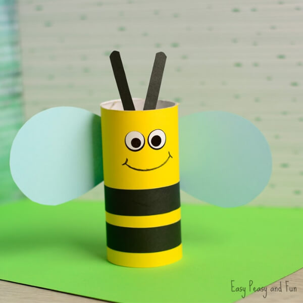 Cute Toilet Paper Roll Bee Craft Idea For KIds