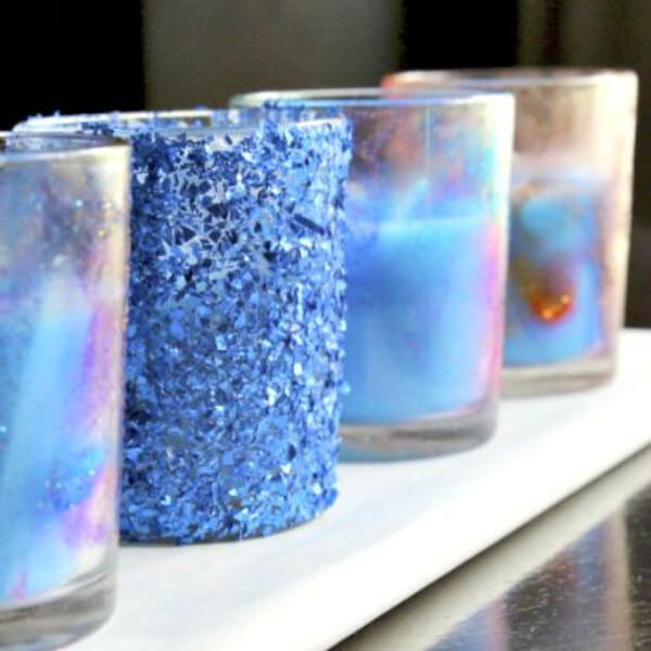 Elegant DIY Glitter Candles Handmade Gifts for Teachers from Students