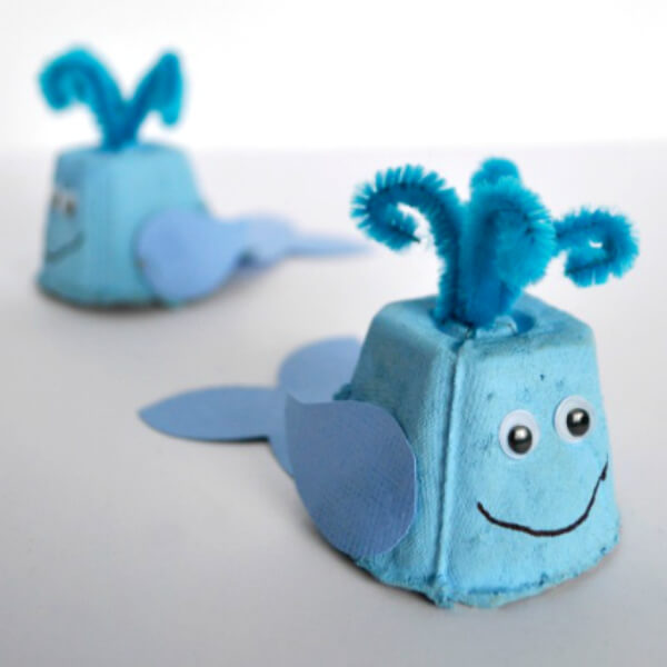 Summer Crafts Ideas For Kids Egg carton whale craft for kids