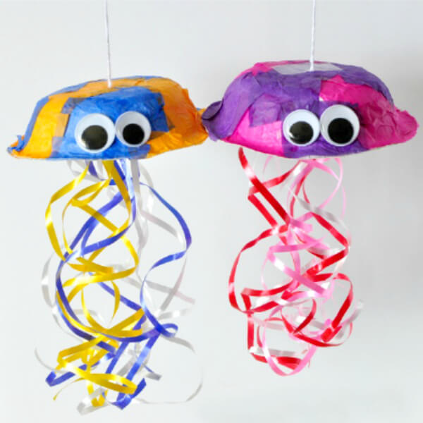 Summer Crafts Ideas For Kids Colorful Jellyfish Craft