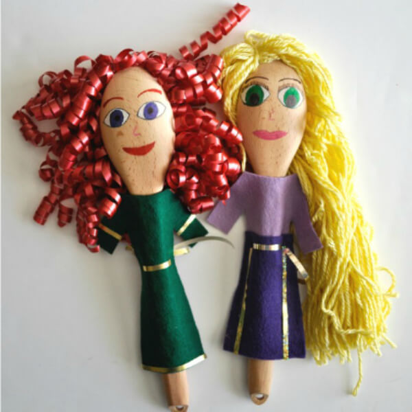Spoon Princess Dolls For Kids - Easy spoon activities for kids.