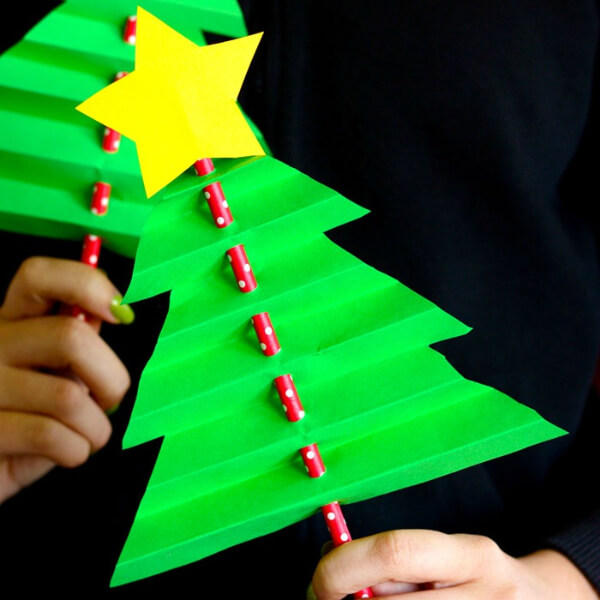 Christmas Tree Crafts For Kids Accordion Paper Christmas Tree