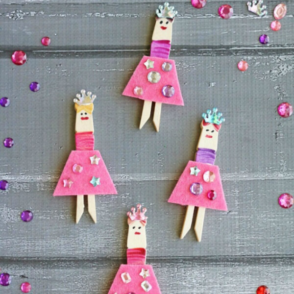 Clothespin Ballerina Craft For Kids