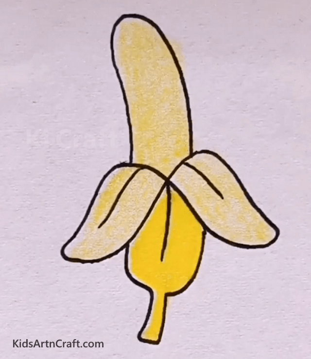 Sweet yellow Banana Fruits Drawing for Kids
