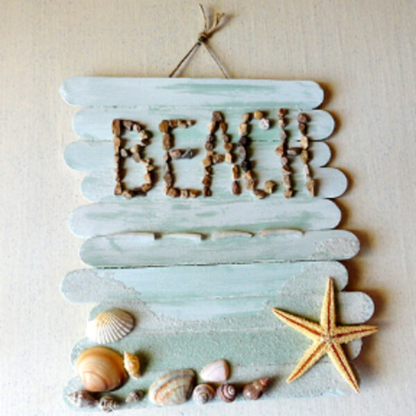 DIY Amazing Popsicle Beach Sign Name Plate Craft