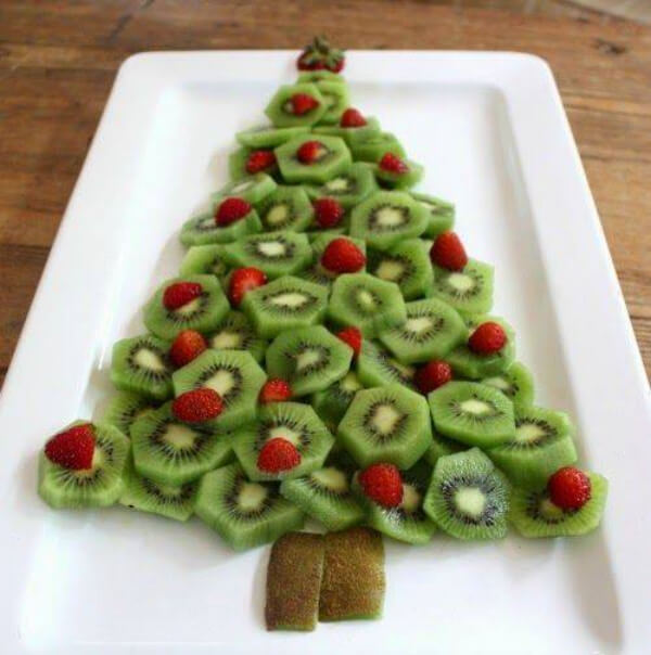Kiwi Christmas tree Beautiful Snack Ideas for Christmas