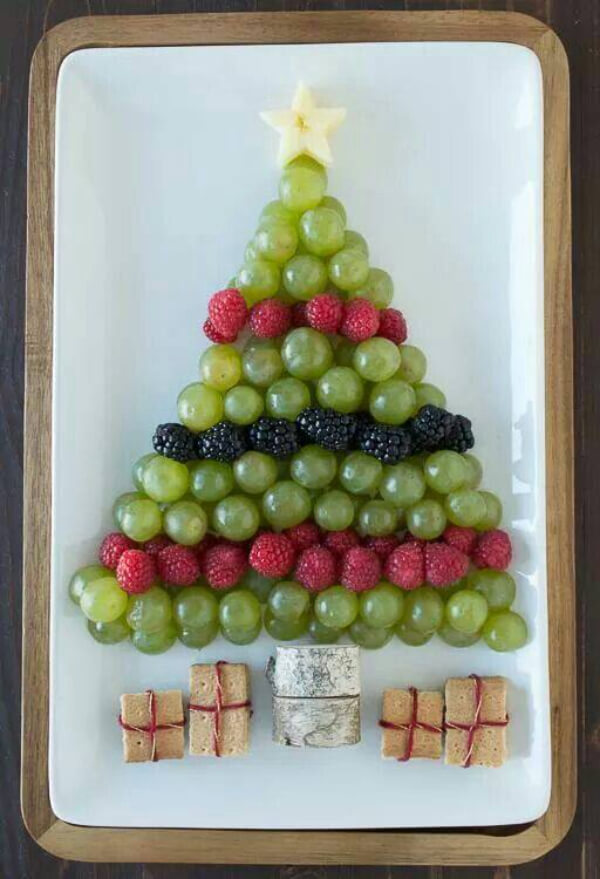 Grapes Christmas Tree Beautiful Snack Ideas for Christmas
