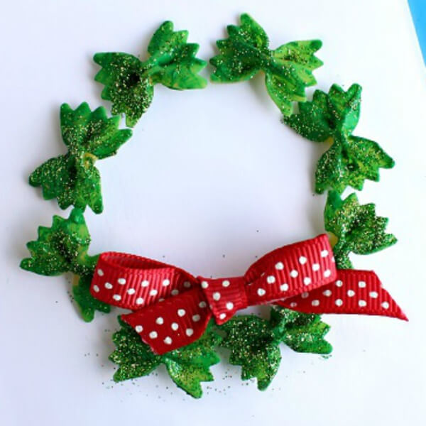 Bow Noodles Wreath Craft Christmas Wreath Crafts For Kids