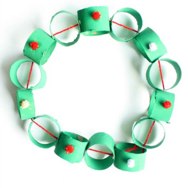 Cardboard Tubes Wreath Craft Christmas Wreath Crafts For Kids
