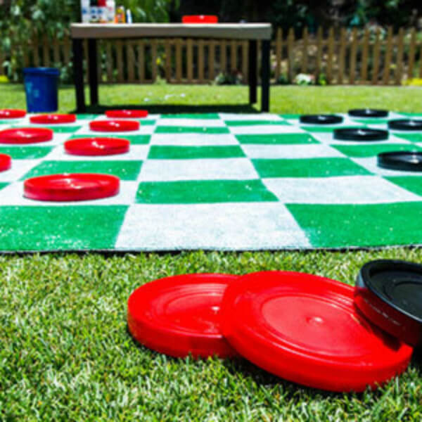 A Giant Lawn Checkers Game