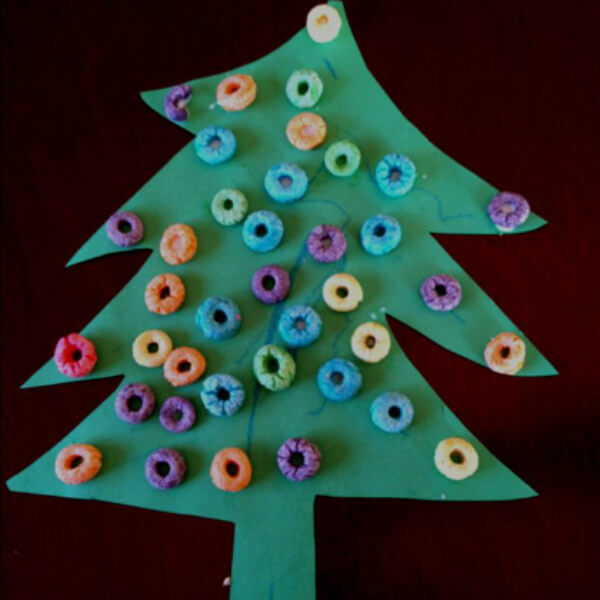 Crunchy Christmas Tree Cereal Crafts For Toddlers