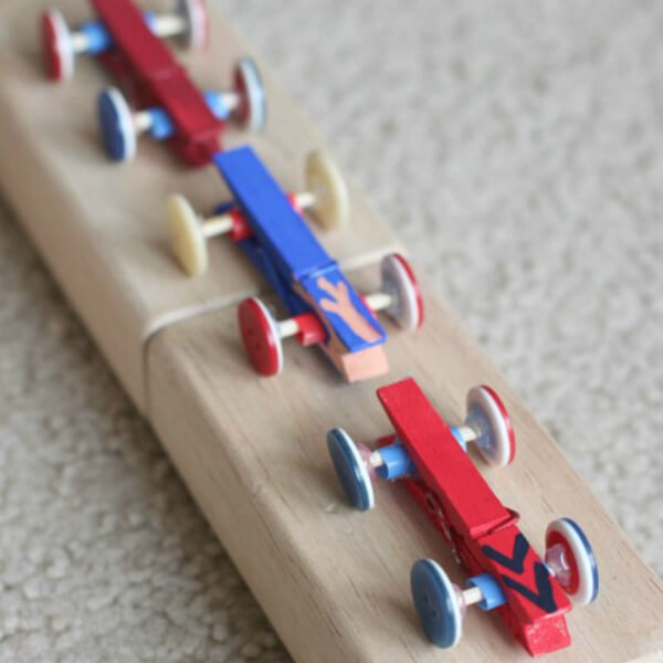 Clothespin & Button Cars For Kids Easy Clothespin Art & Craft Project For Kids 