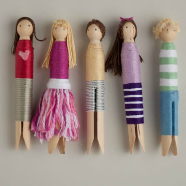 Clothespin Wrap Dolls For Kids
