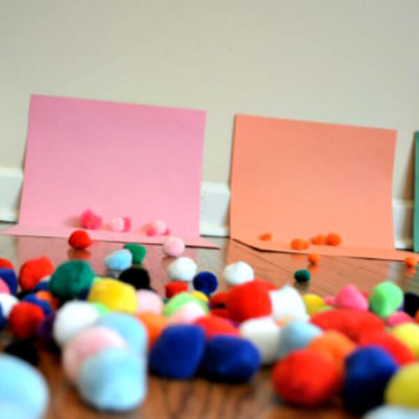 Pom Pom Activities For Toddlers Blowing Pom Pom Balls - Color Match Game For Kids